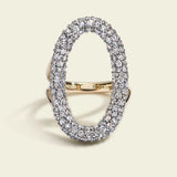 Lucy Delius -  Large Modern Finish Diamond Oval Ring