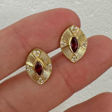 Brooke Gregson - Talisman Ruby Engraved Earrings