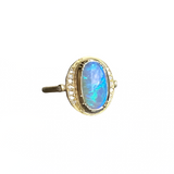 Black Opal Orbit Halo Ring - One Of A Kind