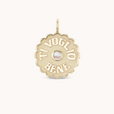 Marlo Laz - LARGE RAISED GOLD TI VOGLIO BENE PEARL Charm