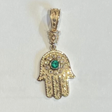 Marlo Laz - Southwestern Hamsa Charm with Emerald - Small