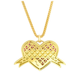 Established - Large Diamond Heart Tattoo Necklace MOM