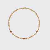 Boochier - Yellow Gold Padparascha Sapphire & Diamond Slinkee Necklace