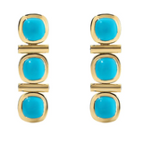 Jade Ruzzo - Gilda 3-Stone Drop Earrings - Turquoise