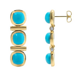 Jade Ruzzo - Gilda 3-Stone Drop Earrings - Turquoise