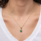 Octavia Elizabeth - Hidden Gem Pendant - Round Emerald - 1.10 Carats