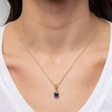 Octavia Elizabeth - Hidden Gem Pendant - Elongated Cushion Sapphire
