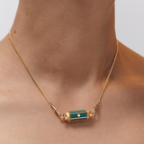 Marie Lichtenberg - Diamond Malachite Baby Locket