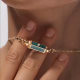 Marie Lichtenberg - Diamond Malachite Baby Locket