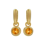 Howl - Rory Hoops with Round Orange Sapphire Drop