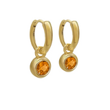 Howl - Rory Hoops with Round Orange Sapphire Drop