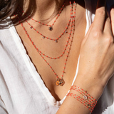 gigiClozeau: Classic Gigi CORAL necklace yellow gold- 16.5"