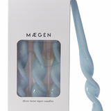 MÆGEN Twist Taper Candles - 3 Pack - Cornflower Blue