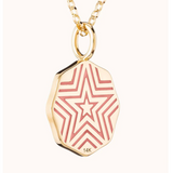 Marlo Laz - Porte Bonheur Charm - Orange Sapphire - Light Pink Enamel