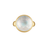 Vic Single Ring in Rainbow Moonstone - Thin Band