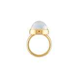 Vic Single Ring in Rainbow Moonstone - Thin Band
