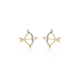 SORELLINA - Bow & Arrow Stud Diamond Earrings