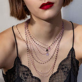 gigiClozeau: Classic Gigi FUCHSIA  necklace yellow gold- 16.5"