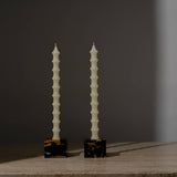 Bamboo Taper Beeswax Candles - A Pair: Midnight Black