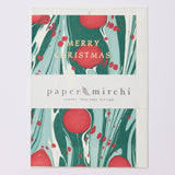 Hand Marbled Greeting Card - Cosmos Festive Mix