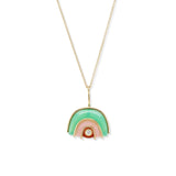 Brent Neale - Small Marianne Pendant with Chrysoprase, Pink Opal, and Carnelian