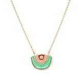 Brent Neale - Small Marianne Pendant with Chrysoprase, Pink Opal, and Carnelian