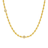 Buddha Mama: 4MM Ball Chain with Diamonds 20K Gold