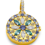 Buddha Mama: Mandala Locket Pendant Aquamarine and Tanzanite