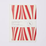 Hand Marbled Greeting Card - Candy Stripes Red