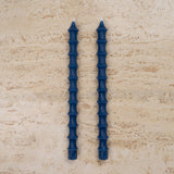 Bamboo Taper Beeswax Candles - A Pair: Jasper Green