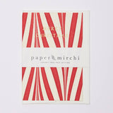 Hand Marbled Greeting Card - Candy Stripes Red
