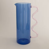 Wave Pitcher, Blue/Pink