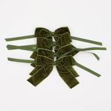 Forest Green Velvet Napkin Bow Tie - Set of 6