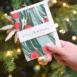 Hand Marbled Greeting Card - Cosmos Festive Mix