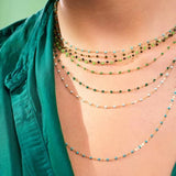 gigiClozeau: Classic Gigi GREEN necklace yellow gold- 16.5"
