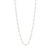gigiClozeau: Classic Gigi BABY BLUE necklace yellow gold- 16.5"
