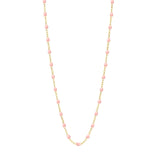 gigiClozeau: Classic Gigi BABY PINK necklace yellow gold- 16.5"