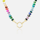 Harwell Godfrey - Rainbow Bead Open Bail Necklace 18"