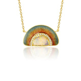 Brooke Gregson - Opal Sunrise Enamel Diamond Necklace