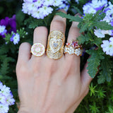 Buddha Mama: Pink Mandala Coin Ring